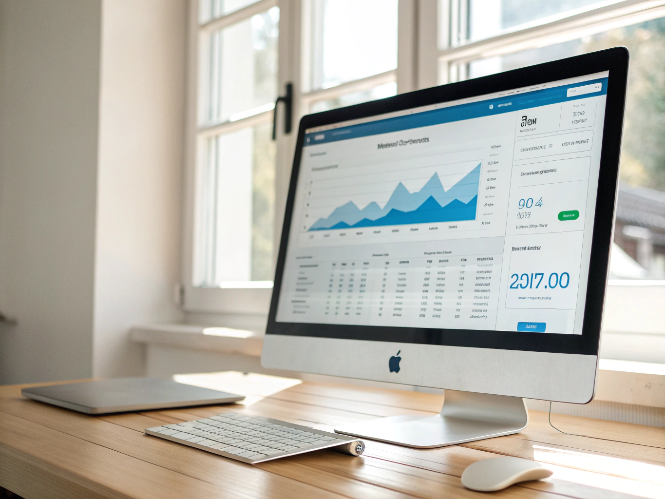 Stylized financial dashboard